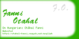 fanni otahal business card